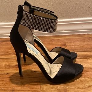 Betsey Johnson Black Heel Ankle Strap